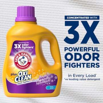 Arm & Hammer Plus OxiClean Odor Blasters Fresh Burst, 77 Loads Liquid Laundry Detergent, 100.5 Fl oz