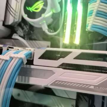 ABNO1 PSU Cable Extension Kit 30CM Length with Cable Combs,1x24Pin/2x8Pin(4+4) EPS/3x8Pin(6P+2P) PCI-E/PC Sleeved Cable for ATX Power Supply,Blue/White