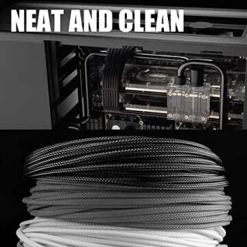 ABNO1 PSU Cable Extension Kit 30CM Length with Cable Combs,1x24Pin/2x8Pin(4+4) EPS/3x8Pin(6P+2P) PCI-E/PC Sleeved Cable for ATX Power Supply,Blue/White