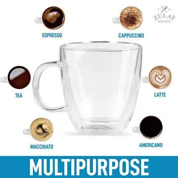 Zulay Double Wall Espresso Mugs - Insulated Coffee Cups Set