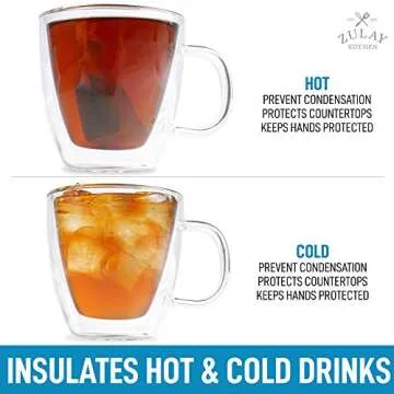 Zulay Double Wall Espresso Mugs - Insulated Coffee Cups Set