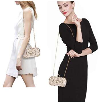 UBORSE Beaded Crystal Clutch Purses for Women Evening Handbags Formal Rhinestone Wedding Purse Prom ...