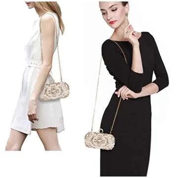 UBORSE Beaded Crystal Clutch Purses for Women Evening Handbags Formal Rhinestone Wedding Purse Prom ...