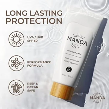 MANDA Organic Sunscreen SPF 50 for Family Safety and Care