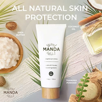 MANDA Organic Sunscreen SPF 50 for Family Safety and Care