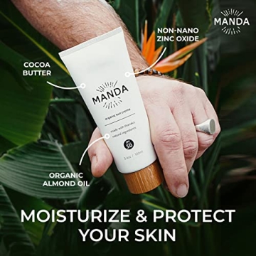 MANDA Organic Sunscreen SPF 50 for Family Safety and Care