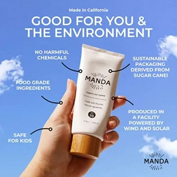 MANDA Organic Sunscreen SPF 50 for Family Safety and Care