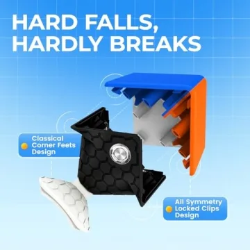 GAN 356M Speed Cube with GAN 330 Key Chain for All Ages