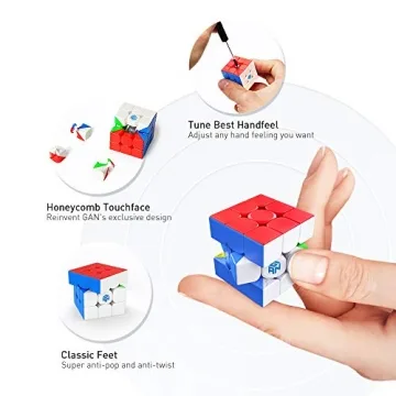 GAN 356M Speed Cube with GAN 330 Key Chain for All Ages