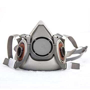 10 pcs/set Reusable Half Face Cover Respirator with 2 Replaceable Filters and Dual Vents, No-Fog Paint Face Cover and Dust Cover, Safety Cover for Painting, Welding, Cleaning, Woodworking,Construction