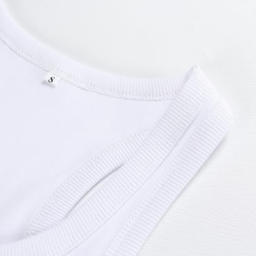 GEMBERA Women's Scoop Neck Racerback Cropped Tank Top