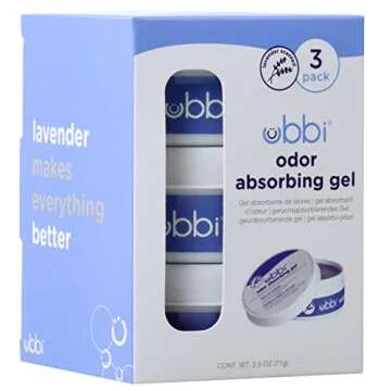 Ubbi Lavender Scented Absorbing Gel Value Pack - 3 Count Diaper Pail Odor Control for Baby Nursery