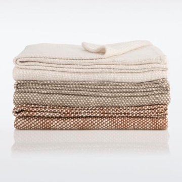 Nate Home Basket Weave Blanket - Lightweight Cotton Comfort