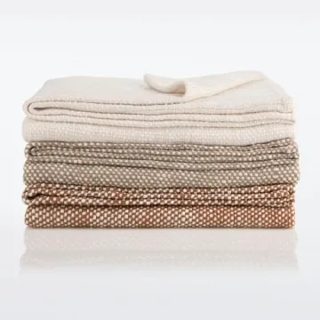 Nate Home Basket Weave Blanket - Lightweight Cotton Comfort