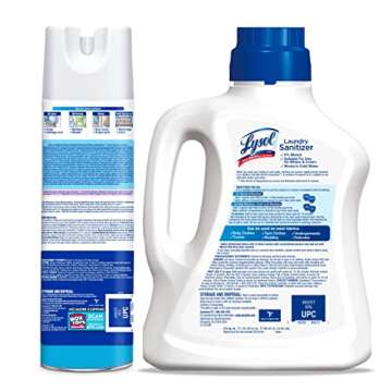 Lysol Laundry Sanitizer, Antibacterial Fabric Sanitizer, Crisp Linen, 90oz + Lysol Disinfectant Spra...