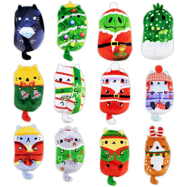 Holiday Mystery Cats vs Pickles Plushies - 12 Pack