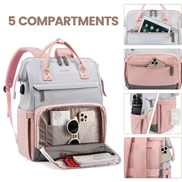 LOVEVOOK Stylish Laptop Backpack for Women with USB Port