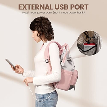 LOVEVOOK Stylish Laptop Backpack for Women with USB Port
