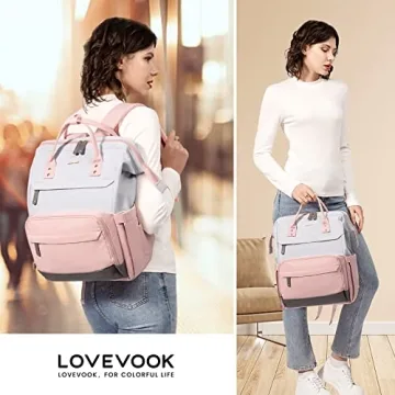 LOVEVOOK Stylish Laptop Backpack for Women with USB Port