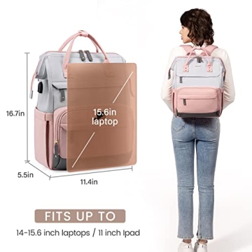 LOVEVOOK Stylish Laptop Backpack for Women with USB Port