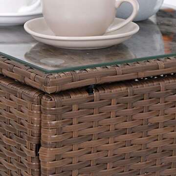 Alek 3-Piece Rattan Bistro Set for Stylish Outdoor Comfort