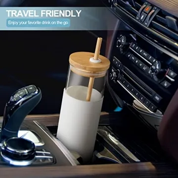 Eco-Friendly 6 Pack Glass Tumblers With Bamboo Lid