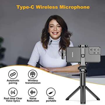 Wireless Lavalier Microphone for iPhone iPad | Dual Mic with Noise Reduction