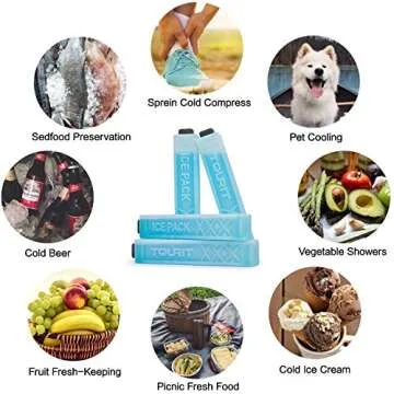 TOURIT Ice Packs for Coolers Reusable Lasting Chillers