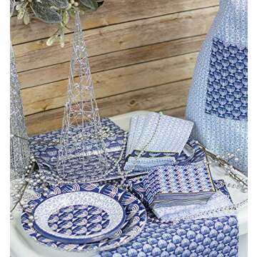 Boston International Melamine Serving Tray with Handles, 15 x 8-Inches, Festival of Lights