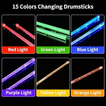 Rechargeable 15-Color Changing Drum Sticks for Engaging Performances