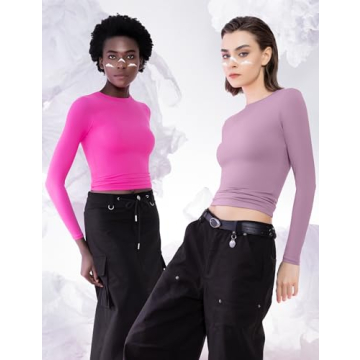 PUMIEY Long Sleeve Crew Neck Tops for Women - Comfort & Style