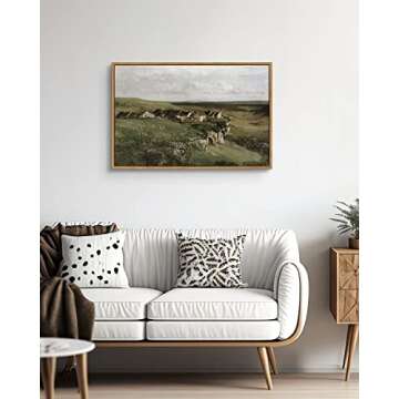 ARPEOTCY Vintage Framed Canvas Wall Art - Stunning Natural Scenery Decor
