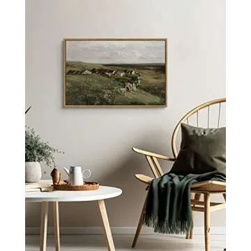 ARPEOTCY Vintage Framed Canvas Wall Art for Home Decor