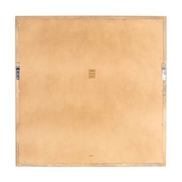 Bloomingville Mango Wood Framed Printed Dhurrie Wall Decor, Black and Cream