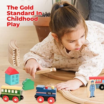 On Track USA Wooden Train Set 35 Piece Quality Toy