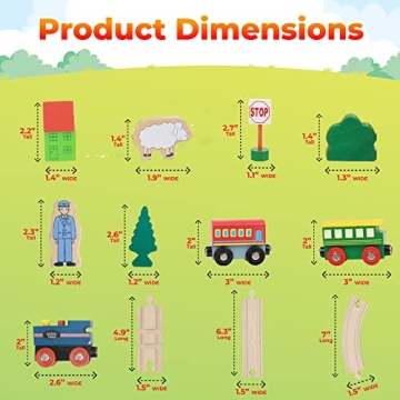 On Track USA Wooden Train Set 35 Piece Quality Toy