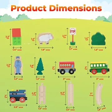 On Track USA Wooden Train Set 35 Piece Quality Toy