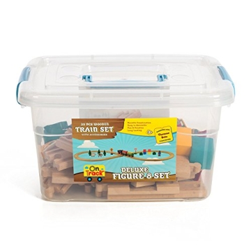 On Track USA Wooden Train Set 35 Piece Quality Toy