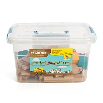 On Track USA Wooden Train Set 35 Piece Quality Toy
