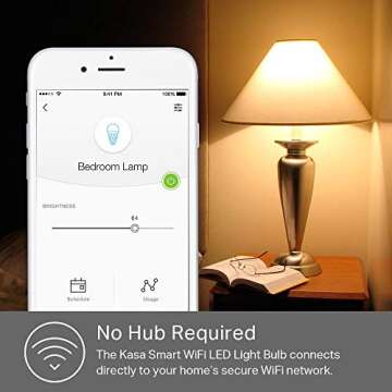 TP-Link Kasa Smart KB100 Wi-Fi LED Bulb, 50W, Dimamable White