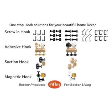 Piffny Robe & Towel Hook, 6 Pack Heavy Duty Stainless Steel Outdoor Wall Hooks for Hanging Towel, Coat, Backpack, Keys, etc (Modern Industrial)