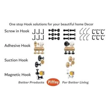 Piffny Heavy Duty Wall Hooks for Stylish Organizing
