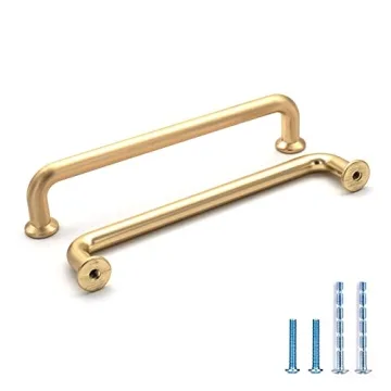 Bestory 10 Pack Brushed Brass Kitchen Cabinet Pulls for Modern Homes