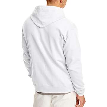 Hanes mens Full-zip Eco-smart Hoodie Hoody, White, Large US
