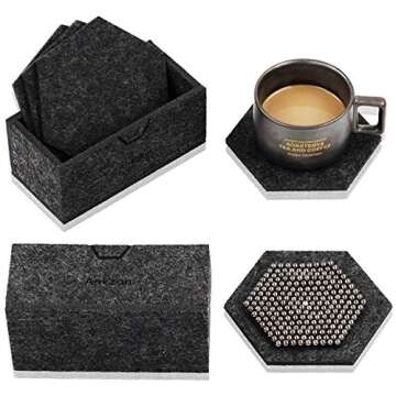 Stylish Absorbent Felt Coasters Set for Home or Office