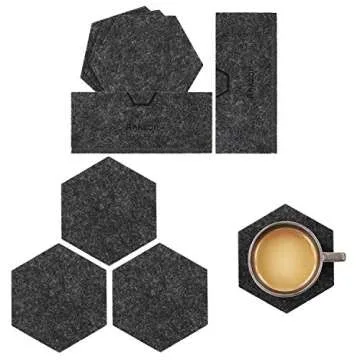 Stylish Absorbent Felt Coasters Set for Home or Office