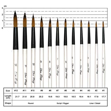 Quality Pointed Round Paint Brush Set for Artists