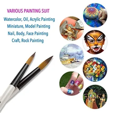 Quality Pointed Round Paint Brush Set for Artists