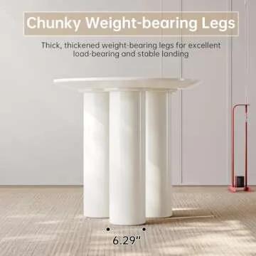 Guyii 30" Cream White Dining Table, Modern Round Kitchen Table, Small Indoor End Table for Kitchen, Bar, Living Room, Small Space, Easy Assembly, Table Only