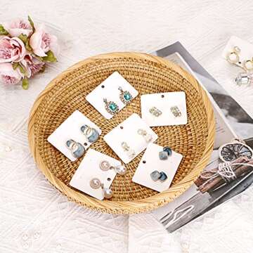 Hipiwe Set of 3 Key Basket Bowl for Entryway Woven Wicker Storage Basket Bowl Round Rattan Serving Basket Tray Fruit Snacks Candy Organizer Bowl for Keys Wallet Cell Phone Home Decor